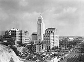 Los Angeles City Hall and the Civic Center District as seen from Bunker ...