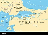 Bosporus and Dardanelles, political map. The Turkish Straits ...