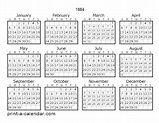 Download 1884 Printable Calendars