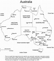 Austrália preto-e-branco do mapa - Mapa da Austrália preto-e-branco ...