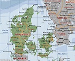 Mapa de Dinamarca - Mapa Físico, Geográfico, Político, turístico y ...
