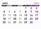Calendario Gratis Para Imprimir Abril 2022 - Calendario Ottobre