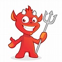 Lindo personaje de dibujos animados del diablo | Vector Premium