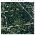 Aerial Photography Map of Huntington Woods, MI Michigan