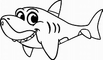 Feliz Tiburon para colorear, imprimir e dibujar – Dibujos-Colorear.Com