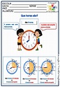 Horas Atividade de matemática para trabalhar as horas... ~ Atividades ...