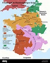Cartografia, mappe storiche, Medioevo, Francia, Guerra Dei Cent'Anni ...