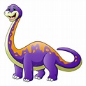 Cartoon Un Dinosaure Violet Avec Un Diplodocus à Long Cou | Vecteur Premium