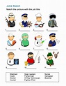 List of Common Occupations Worksheet: Match the Jobs and Pictures - ALL ESL