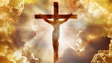 Image Jesus On Cross With Sunbeam And Clouds Background 4K HD Jesus ...