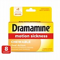 Dramamine Motion Sickness Chewable, Orange flavored, 8 Count - Walmart ...