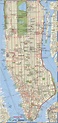 Manhattan NY road map, free printable map highway Manhattan, New York