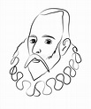 Retrato De Sketch De Miguel De Cervantes Imagen de archivo editorial ...