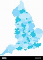 Mapa de las divisiones administrativas de Inglaterra. Condados ...