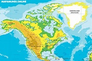 Mapa de América del Norte | Norteamérica | Político | Físico | Para ...