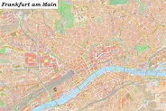 Map of Frankfurt street: streets, roads and highways of Frankfurt