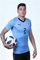 Jose Gimenez of Uruguay poses for a portrait during the official FIFA ...