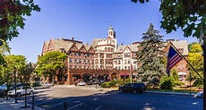 Harwood Court in Scarsdale, Westchester county, New York State, USA ...