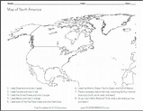 North America Blank Outline Map Worksheet | Student Handouts