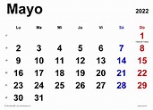 Calendario Mayo 2022 Para Imprimir Pdf - Reverasite