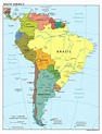 Detailed political map of South America with capitals and major cities ...
