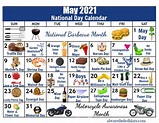 This printable calendar features one of the national days in May for ...