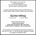 Günter Mittag: Traueranzeige : Sächsische Zeitung