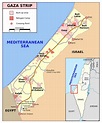 Large detailed map of Gaza Strip with roads and cities | Gaza Strip ...