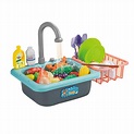 Play Sink with Running Water, Kids Play Kitchen Toy Sink Electronic ...