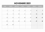 Calendario Noviembre 2021 Editable | Calendar Printables Free Templates