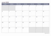 Calendario junio 2022 para imprimir - iCalendario.net