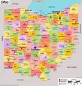 Ohio Map Showing Counties And Cities | Images and Photos finder
