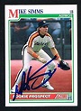 Mike Simms #766 signed autograph auto 1991 Score Baseball Trading Card ...