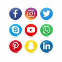 Colección de logos en redes sociales. | Vector Premium