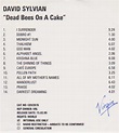 David Sylvian – Dead Bees On A Cake (1999, CDr) - Discogs