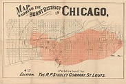 Vivid map of the Chicago Fire - Rare & Antique Maps