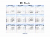 2012 Calendar - Blank Printable Calendar Template in PDF Word Excel