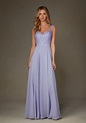 Chiffon Bridesmaid Dress with Beaded Bodice and Cap Sleeves | Style ...