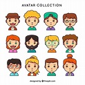 Conjunto moderno de avatares bonitos | Vector Gratis