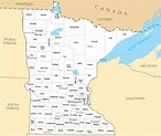 Large administrative map of Minnesota state. Minnesota state large ...