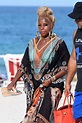 Mary J. Blige hits the beach in bejeweled blue bikini