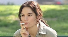Lily James BTS smoking on park bench for thriller relay - The Celeb Post