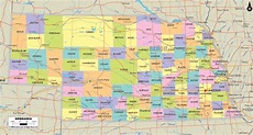Political Map of Nebraska - Ezilon Maps