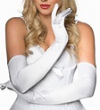 Long White Costume Gloves | Adult's Long White Satin Opera Gloves