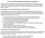 Court Clerk Job Description for handling Secretarial Duties | room surf.com
