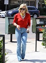 Hilary Duff In Flared Jeans And A Red Top Outside the Disney Studio in ...