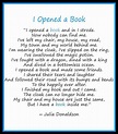I Opened A Book - Poem by Julia Donaldson. Brilliant - this is going ...