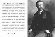 Theodore Teddy Roosevelt 13x19 Poster With the Man in the Arena Quote ...