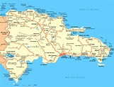 Large detailed road and tourist map of Dominican Republic. Dominican ...