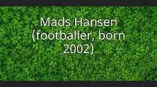 Mads Hansen (footballer, born 2002) - YouTube